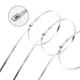100 Pcs 20 Inch Metal Zip Ties Heavy Duty, Stainless Steel Cable Ties Metal Tie Wraps, 304 Stainless Steel Zip Ties with 200 Lbs