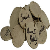 CWI Gifts Replacement Wooden Birthday Tags with Jump Rings, 1.25, 48 rings