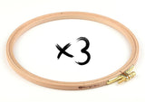 Nurge 3 Pcs 7 Inch Premium Beech Wood Gold Clasp Embroidery Hoop 8mm/0.3 Thickness (190mm = 7.48 ~ Approx 7) (3 Pcs * 7)