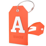 Shacke Initial Luggage Tag with Full Privacy Cover and Stainless Steel Loop - (Letter A)