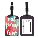 Nutcase Designer Luggage Travel Baggage Tags Set Of 2 With Name Card Inside Eat Pray Love