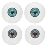 PATIKIL 30mm Doll Eyes, 4 Pcs Realistic Acrylic Eyes Plastic Half Eyeballs for Dolls Masks Halloween Props Art Craft, Blue Green