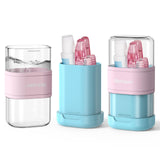 Toothbrush Travel Case Kit,Portable Folding Tooth Brush Holder and Toothpaste Cover Container with Mouthwash Cup, Oral Clean Too