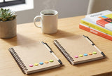 Rangchhelo 2 Piece Spiral Notebook With Pen & Sticky Notes | 7 X 5 Inch Kraft Paper Cover Writing Journal With Page Markers For 