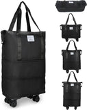 Kriaesha Rolling Duffle Bag With Wheels, Expandable Foldable Duffel Bag With Wheels And Handle For Travel, Rolling Luggage Bag C