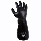 SHOWA 6797 Full Neoprene Coated Chemical Resistant Safety Glove with Cotton Liner and Rough Grip, Food Safe, 17 Length, Large (1