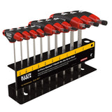 Klein Tools JTH410E THandle Hex Key Set, SAE Inch Sizes Allen Wrench Set with 4Inch Blades, Stand Included, 10Piece