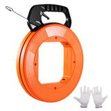 VEVOR Fish Tape, 120-foot, 1/8-inch, Steel Wire Puller with Optimized Housing and Handle, Easy-to-Use Cable Puller Tool, Flexibl