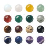 Crafans 30Pcs 10mm Half Round Gemstone Cabochons Flat Back Stone Cabochons Domes No Hole Healing Power Stone Chakra Crystal Bead