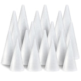 18 Pack Craft Foam Tree Cones, (4.6.8.10.13in) Styrofoam Cones for Craft, White Large Polystyrene Foam Cones for Craft Use for D