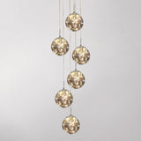 KAUCQI Long Chandeliers for High Ceilings,Modern Crystal Pendant Light,Raindrop Drop Lamp,Hanging Flush Mount Lighting Fixtures 