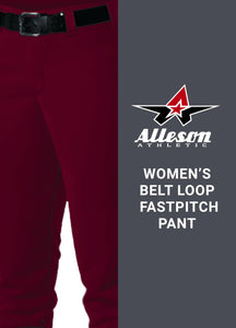 Alleson Ahtletic Women'S Fast Pitch Softball Belt Loop Pants, Maroon, Large