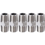 JoyTube 3/8 Male to 3/8 Male NPT Hex Nipple 304 Stainless Steel Threaded Pipe Fittings (Pack of 5)