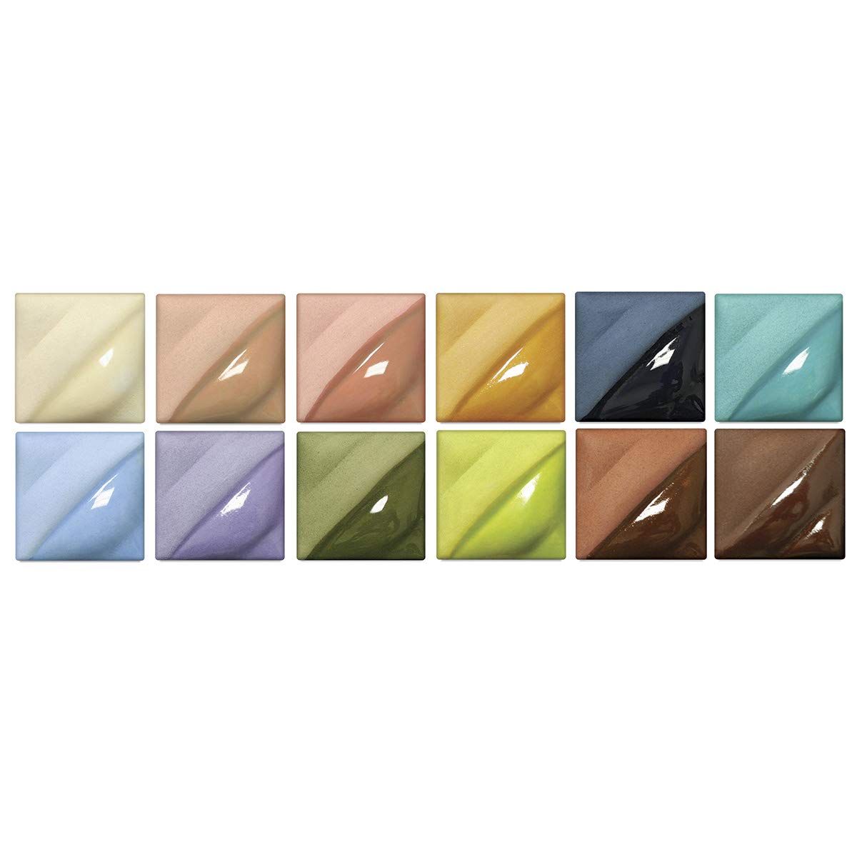 AMACO Velvet Semi-Translucent Underglaze Set 2, Assorted Color, Set of 12