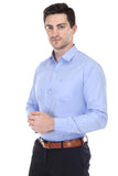 Xjarvis Clifton Men'S Regular Fit Cotton Blend Plain Shirt Full Sleeves Casual & Formal Summer Shirt With Pocket Design & Spread Collar Pack Of 1 (Blue S),Blue,,B0CZTQ46MQ