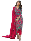 Gosriki Women'S Rayon Blend Straight Printed Kurta With Pant & Dupatta (Shaniya Pink-Gs_S_Pink_Small),Pink,,B0DGL2WL58