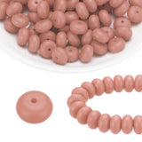 HARFINGTON 110Pcs Silicone Beads 14mm Lentil Rubber Focal Beads Bulk for Pens Keychain Bracelet Necklace DIY Crafts Making, Soft