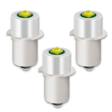 3 Pack LED Flashlight Bulb Replacement LED Bulbs for Conversion Kit 18V 12V 19.2V 6-24 Volt 3W 247LM PR2 P13.5S LED Bulb Upgrade