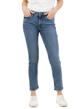 INKD Women's Contrast Stitch Stretchable Skinny Fit Jeans,Denim Drama