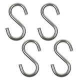 Wideskall 2 inch Heavy Duty Small Zinc Plated Steel S Shaped Type Utility Hooks Hanging Hooks Chrome (Pack of 40)