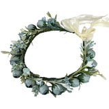 DreamLily Girls Camellias Flower Crown Birthday Photo Pops Hair Wreath Wedding Festival Floral Headpiece XM11 (Blue)