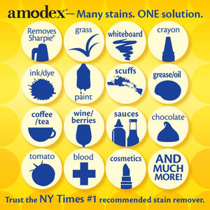 amodex Ink and Stain Remover Cleans Marker, Ink, Crayon, Pen, Makeup from Furniture, Skin, Clothing, Fabric, Leather - 1 Oun