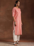 Libas Women'S Cotton Straight Kurta (29197_Peach Peach Xl