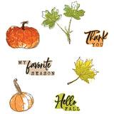 Sizzix A5 Clear Stamps w/Framelits Die Pencil Line Harvest by 49 and Market