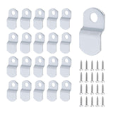 T Tulead 1/8 Canvas Clips for Picture Framing Single Hole, Offset Canvas Clips Pack of 20 with Screws