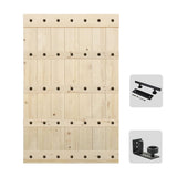 S&Z TOPHAND 54in x 84in Barn Door, Unfinished Big Copper Nail Knotty Pine/American Traditional Country Style/Single Surfaces/A S
