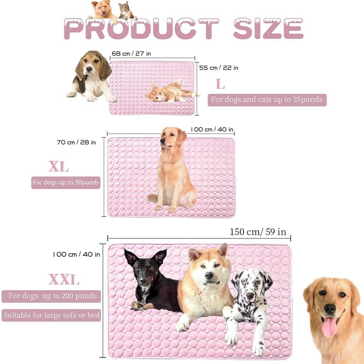 MICROCOSMOS Summer Cooling Mat & Sleeping Pad- Water Absorption Top, Materials Safe, Easy Carry, EZ Clean. Keep Cooling for Pets
