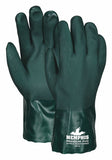 Chemical Gloves, L, Green, Sandy, PVC, PK12