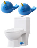Blue Whale Toilet Floor Bolt Covers, Ceramic Whale Toilet Bolt Caps, Cute Bathroom Decor (Blue, Whale)