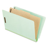 Pendaflex 23314 Pressboard End Tab Classification Folders, Legal, 1 Divider, Pale Green, 10/Box