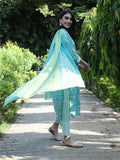 Pinkmint Salwar Suit For Women Cotton Flower Printed Kurta & Straight Pant With Dupatta Turquoise M