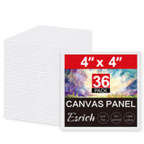 ESRICH Mini Canvases for Painting, 4x4In Canvas in Bulk 36 Pack Small Canvas Panels Cotton Paint Canvas Primed Acid Free Blank C
