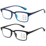 CARA Premium 2 Pack Progressive Multifocus Reading Glasses, Lightweight TR90 Frame Anti-blue Light Computer Readers, Standard fo