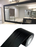 10M Black Wood Grain Removable PVC Waterproof Border Wall Decor Removable Self Adhesive Kitchen Bathroom Tiles Sticker Wallpaper