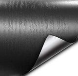 VViViD Black Ash Wood Grain Textured Vinyl Wrap Film W/Air-Release Adhesive (1ft x 48 Inch)
