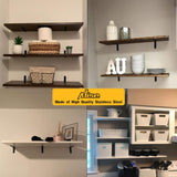 Alise 6x4 Inch Stainless Steel Shelf Brackets,J6207B-4P Matte Black 4 Pcs