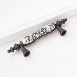 LBFEEL 6 Pack 3 Ceramic Drawer Knob Black and White Rustic Dresser Drawer Pull Handle for Kitchen Cabinet Knob Furniture Hardw
