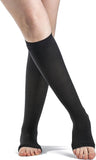 SIGVARIS Womens Style Sheer 780 Open Toe CalfHigh Socks 1520mmHg Black Large Short