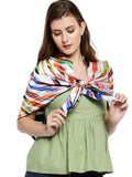 Dupatta Bazaar WomenS Printed Square Satin Scarf