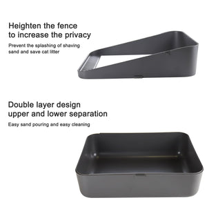 Sfozstra Open Litter Box, High Side Sifting, Secure and Odor Control, Removable, Easy to Clean for Cats Up to 8 Pounds (Black Sm