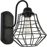 Living District Candor 1-Light Mid-Century Metal Wall Sconce In Black