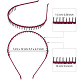 Zhanmai 10 Pieces Unisex Metal Hairband Teeth Comb Hair Hoop Headband Hair Accessories