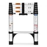 Soctone Telescoping Ladder 8.5 FT, Retraction Aluminum Extension Ladder with 2 Triangle Stabilizers, Multi-Purpose Ladder with S