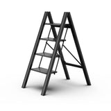 GameGem 4 Step Ladder Folding Step Stool with Anti-Slip Sturdy and Wide Pedal for Adults&Elderly, Aluminum Portable Lightweight 