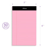 Alitte Colored Legal Notepads 5x8, Pack of 12- Perforated Narrow Ruled Writing Pad - Premium Thick Paper, No Ink Bleeding - Lega