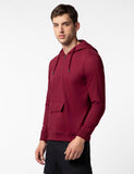 Fyltr Men'S Casual Full Sleeve Hoodie With Drawstring - Half Zip Closure | Utility Pocket With Flap | Casual Winterwear For Men,Berry Cherry,Berry Cherry,S